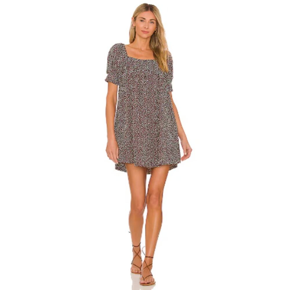 Anna Nata Revolve Brianna Dress Babydoll Polka Dot‎ Print Brown White Mini XS